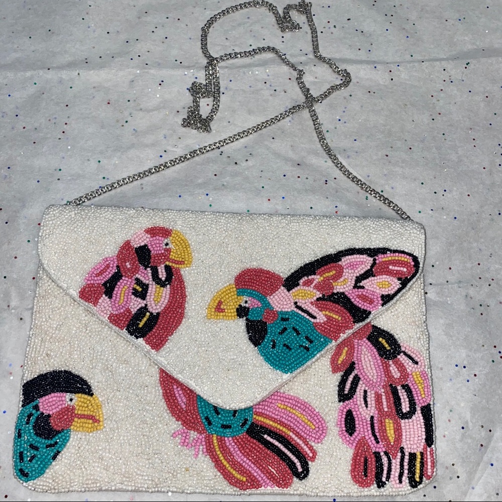 Tropical beaded purse